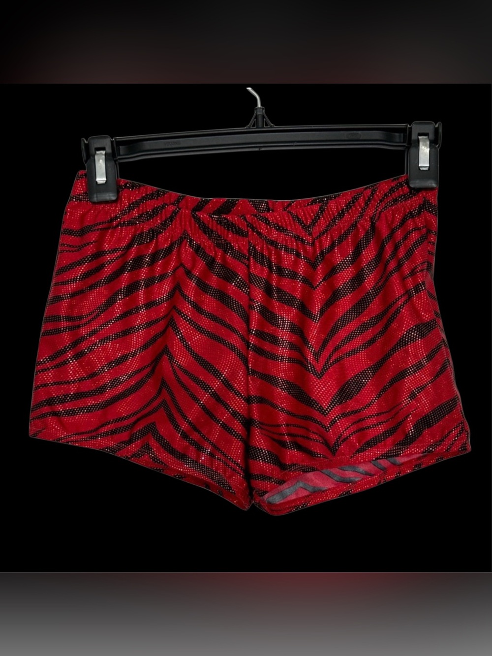 Pizzazz Red and Black Zebra Print Shorts